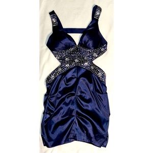 Lucy in the Sky Navy Embellished Prom Dress